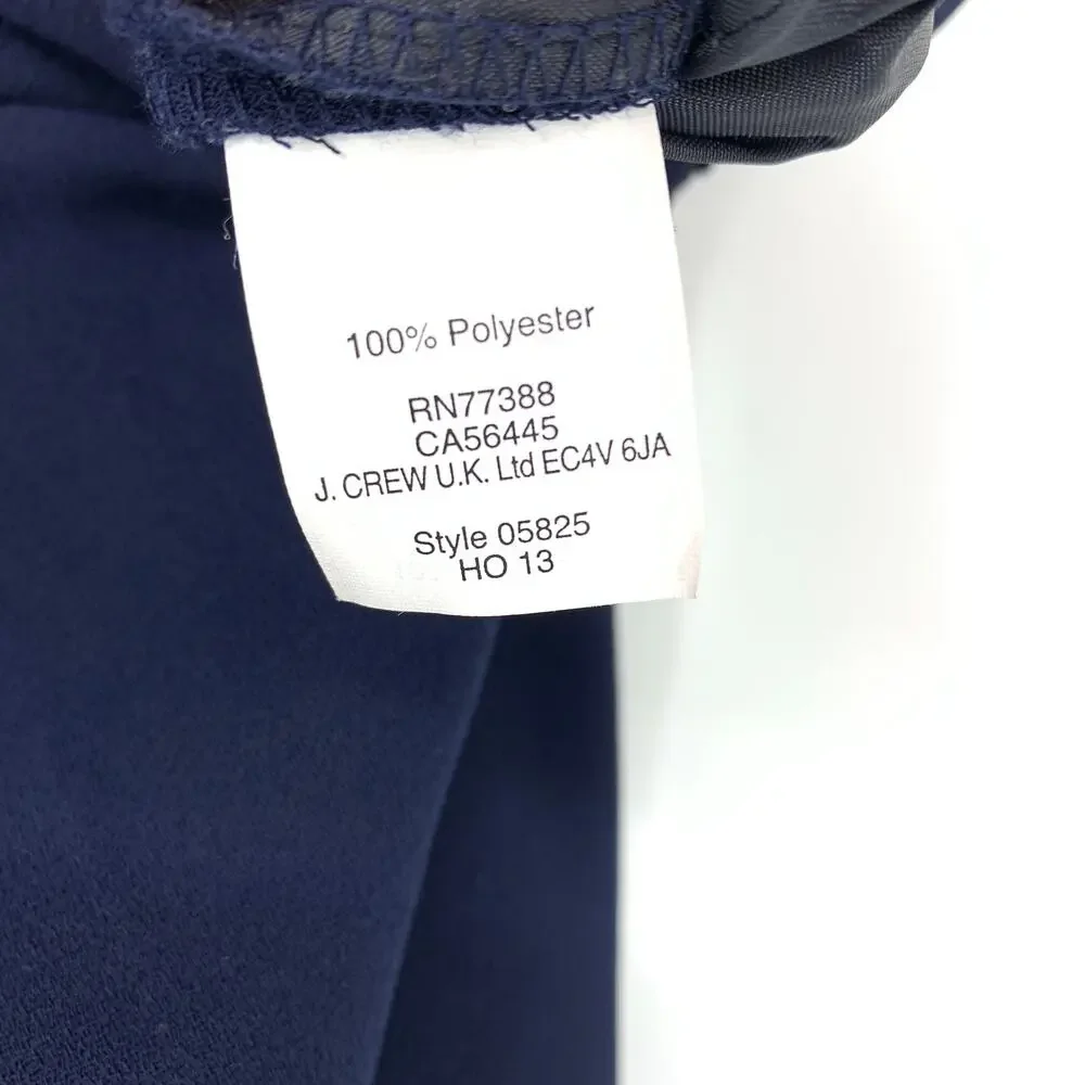 J. Crew Pants Collection Women's Size 0 Cropped Trouser Navy Blue Crepe